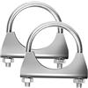 Glarks 2 morsetti a U in acciaio inox 304, 54 mm (2 - 1/8 in) per scarico, design con flangia per tubo di scarico