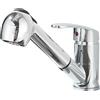 JUNSHENG Rubinetto da Cucina, Rubinetto da Cucina Estraibile, Rubinetto da Cucina Monocomando, Rubinetto in Ottone Girevole a 360° (Placcato)