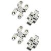 GEFONG 180 Gradi Mini Cerniera Scomparsa 43 mm per la Porta Dell'armadio Collegamento del Pannello Scatola di Legno Piccola Fai da te Cerniere in Zinco per Porte Pieghevoli Argento 4 Pezzi