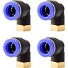ANGEEK set da 4 pezzi, 12 mm - 1/8, raccordi pneumatici a gomito a 90° con filettatura interna PT, adatti per il collegamento rapido di tubi flessibili, accessori compressori d'aria