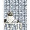ICYEHAO Carta da Parati Blu,44.5 x 1000cm Carta da Parati Adesiva Geometrica Bianca e Azzurra Parato Adesivo per Parete Righe Blu Strisce Pellicola Adesiva per Mobili,Camera da Letto,Soggiorno,Bagno,Cucina