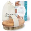 Generico AQUA MARINE Spazzola Corpo a Secco con Setole di Cinghiale Naturali - Spazzola Corpo Esfoliante Anticellulite per Spazzolatura a Secco