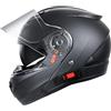 NENKI Casco Integrale Casco Modulare Flip-up, Casco Moto Modulare con Doppia Visiera Parasole Omologato ECE 22.06 868 (Matt Black-XXL)
