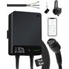 dé Wallbox 7,4 kW Tipo 2 con App, Cavo Tipo 2 5m, RFID, Wallbox Monofase 6-32A 230V, Colonnina Ricarica Auto Elettrica 7kW con RCD Tipo A 30mA AC + 6mA DC, IP54, per E-208 e Altri BEV/PHEV, Nero