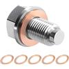 JNNJ Tappo Di Scarico Dell'olio Magnetico, Dado Di Scarico Della Coppa Magnetica, Tappo Scarico Olio Motore, Con Rondella Di Schiacciamento in Rame, Automotive Raccordi in Acciaio Inox(M14x1.25)