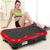 XDAILUYYDS Pedana Vibrante, Pedane Vibranti con Bande di Resistenza, Fitness Domestico Grazie alle Vibrazioni, Altoparlante Bluetooth + Telecomando + 2 Bande di Resistenza (Rosso nero)