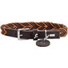 HUNTER Collare per cani SOLID Education Cord, colore marrone scuro/arancione, robusta pelle bovina intrecciata a mano, Made in Germany, taglia 40