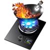 Generico Cucina A Gas 1 Bruciatore 5,2 KW, Piano Cottura In Vetro Indipendente, Padella Ad Alta Temperatura A 9 Cavità, Timer Da 99 Minuti, Kit Fonte Di Gas NG/GPL(NG)