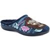 inblu Pantofole Donna a Righe con Dolce Riccio, Ciabatte Invernali con Sottopiede Imbottito, 35/41, Blu, 36 EU