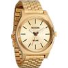 NIXON Time Teller Solar A1369-100m - Orologio analogico da uomo alla moda ad energia solare resistente all'acqua, quadrante da 40,5 mm, cinturino in acciaio inox a 5 maglie da 20 mm, Tutto oro/nero,