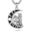 EUDORA Harmony Ball Collana vichinga, in argento Sterling 925, per uomo e donna, gioiello nordico, drago fenice luna, 61 cm, 61 cm, Argento sterling, Senza Gemme