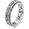 HUKKUN Anello Fidget Argento 925 Albero della vita Spinner Anello Ansia Ansia Fidget Gioielli Albero della vita Regali Donna Uomo
