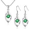 Zolkamery Set di gioielli in argento 925 da donna, collana con twist in argento Sterling 925 e orecchini a lobo, set di gioielli con gancio in argento per donne e ragazze con catenina e orecchini