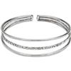 Vestopazzo VLNET ® | Bracciale fascia bangle con 3 linee lavorate placcato in argento | Nickel tested | Lavorazione artigianale | Unisex