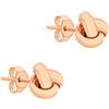 Carissima Orecchini a Perno con Nodo Triplo da 7 mm in Oro Rosa 9 ct