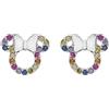 Disney Orecchini Disney Minnie, Argento Sterling con Zirconi Multicolori per Bambini e Ragazze, Gioielli Disney
