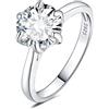 JewelryPalace 3ct Classico Anello Solitario Donna Argento 925 con Cubica Zirconia, Diamante Simulato Anelli con Pietra Rotonda, Semplice Fedine Fidanzamento in Argento Set Gioielli Donna 13