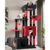 Globlazer Tiragraffi Nero Rosso per Gatti Grandi Maine Coon con 2 Extra-large Grotte 45 * 40 * 35, Piattaforma Imbottiti, Stabile Gotico Albero Gatti 156 cm per Grandi Gatto Adulti (F61, Nero Rosso)