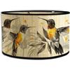Morbuy Paralume Rotondo in Bambù Diametro 30 cm Motivo Floreale e Uccello Paralume Sostituibile per Lampade da Comodino, Lampada da Tavolo, Lampada da Terra, Lampadario Casa (Giallo D)