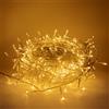 Luccika serie stringa luminosa di luci da 5 Metri con 100 Led Bianco Caldo per albero di Natale da Esterno ed Interno controller 31V con 8 giochi di luce e Memoria cavo trasparente