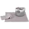 Casatessile Set 4 Lavette Bagno con Cestino Nantes Asciugamani Ospiti, Lavette Spugna Cotone per Viso Bidet, Bambini - Grigio