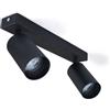 KOLORENO Lampada da Superficie Viki - GU10 - Lampada da Parete Faretto x2 - Faretto da Soffitto in Metallo - Nero, 300x164x40 mm