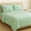 MAXIME MAISON - Completo Lenzuola Una Piazza e Mezza Francese in Cotone Made in Italy, Set Lenzuola 1 Piazza e Mezza con Federe Tinta Unita, Biancheria da Letto Verde Salvia