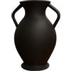 Generic Vaso decorativo a forma di anfora greca, brocca in ceramica con due manici in stile antico, scultura decorativa per interni (nero)