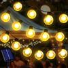 Lergas Catena di luci a energia solare, per esterni, impermeabile, 8 modalità, sfere di cristallo, per esterni, resistente alle intemperie, per giardino, terrazza, balcone (5 m, 20 LED)