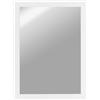CLAMARO 'Vision' Specchio da parete 50 x 60 cm su misura, bianco opaco, moderno specchio quadrato con cornice in legno MDF, con gancio in metallo e materiale di montaggio (orizzontale e verticale)