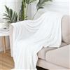 Morbuy Coperta Pile Matrimoniale Leggera Singolo Plaid Autunno Inverno Coperta Flanella a Stagioni Morbido Accogliente e Caldo per Divano e Grande Letto (Bianco,100X140cm)