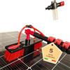 CleanFastX ITALIA | Kit Pulizia Pannelli Fotovoltaici | Alluminio Estensibile fino a 5 Metri | Spazzola Con Dispenser di Sapone Integrato | Lavaggio Pannelli Solari Camper Barca | Assistenza e Ricambi