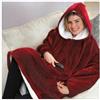 Generico ILYPOP SHOP - Coperta con Cappuccio con Maniche - Plaid Felpato e Caldo - Coperta con Maniche Lunghe - Plaid Invernale Braccia Coperte - Poncho Caldo in Pile - Coperta taglia unica (Rosso)
