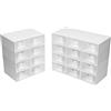 PAIDE P Scarpiera Salvaspazio Pieghevole. Scaffale Plastica Organizzatore di Scarpiere Per Ingresso, Armadio e Corridoio. Scatole Porta scarpe Impilabili Con Porta. (3 Scomparti