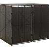 ARKEM Copri Bidoni Spazzatura,da Esterno,Nascondi Bidoni Immondizia, Copertura per Bidone, Gabbia Copribidone, Contenitori, Pattumiera, Box Rifiuti,Copribidone Doppio Nero 140x80x117 cm in Polyrattan