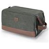 WANDF Beauty Case da Viaggio per Donna Uomo, Borsa da Toilette Idrorepellente,Grande Borsa Cosmetici per Accessori da Barba,Borsa da Bagno con Manico in PU(Verde, in Attesa Di Brevetto)