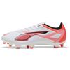 PUMA Scarpe da calcio ULTRA 5 PLAY FG/AG, Scarpe, Bianco/Nero/Glowing Rosso, 42