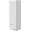 LBSIGN Armadio Guardaroba 1 Anta 1 Cassetto 50x50x170 Simply Bianco