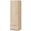 LBSIGN Armadio Guardaroba 1 Anta 1 Cassetto 50x50x170 Simply Rovere