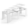 Fores Tavolo consolle allungabile da pranzo in legno bianco per cucina design moderno