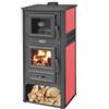 FRASCHETTI Stufa A Legna In Acciaio E Ghisa 12,1 kW Con Forno K-Line Kalorosa Rossa