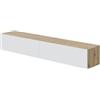 LBSIGN Mobile Soggiorno TV Sospeso 2 Ante 180 Cm Rovere E Bianco Kaway