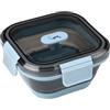 Lurch Contenitore salvafreschezza in silicone, 500 ml, colore blu, pieghevole e a prova di perdite, contenitore per il pranzo da viaggio