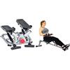 Sunny Health & Fitness Advanced Twist Stepper Machine w/Resistance Bands, Portable Mini + SF-RW1205 12 Adjustable Resistance Rowing Machine Rower w/Digital Monitor
