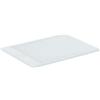 Ideal Standard - Ultra Flat S i.life, Piatto doccia rettangolare 120x80 in resina, Piletta di scarico lato corto, Finitura opaca effetto pietra, Bianco