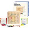 Wuddis Geoboard in Legno Montessori con Elastici - Giocattoli Montessori da 3 Anni - Certificato FSC, Alti Standard di Sicurezza, 48 Elastici e 40 Schede di Modelli