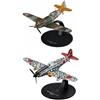 OPO 10 - Lotto di 2 Aerei da Combattimento 1/72 compatibili con DEWOITINE D.520 + Kawasaki Ki61 - NG18 - G08+G37