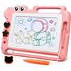 AiTuiTui Dinosauro Lavagna Cancellabile Magnetica Giochi Bambini 3 4 5 Anni, Lavagnetta Magica Cancellabili Gioco Educativi e Regalo per Bimbo Bambina 3-5 Anni, 4 Zona Colore 3 Stampini 1 Penna,Rosa