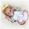 Lfdolls Bambola Realistica 22 Pollici-Morbido Silicone Vinile 55cm Bambole Reborn Corpo In Cotone Abbigliamento Bianco E Verde Menta Con Motivo Bambole Reborn Maschio Giocattoli Per Bambini