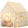 Benebomo Tenda da gioco per bambini, Design della casa con tende, Casetta per bambini da interni per giocare, dormire e riposare, Beige